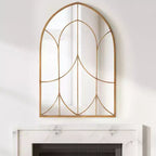 Specchio da parete ad arco con cornice, 24x36, oro