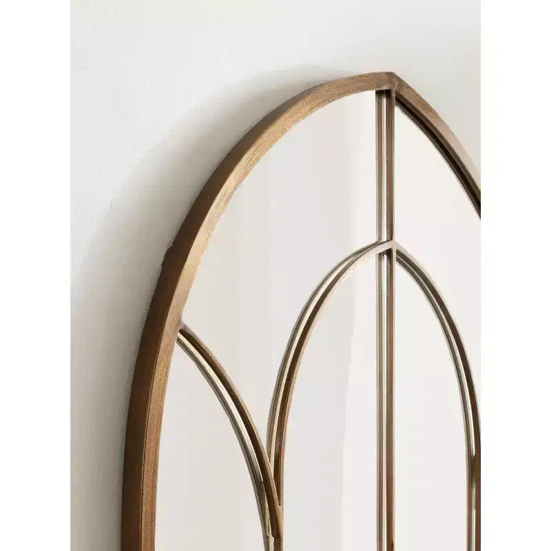 Specchio da parete ad arco con cornice, 24x36, oro