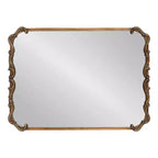 Specchio da parete rettangolare con cornice in metallo dorato, 20x27
