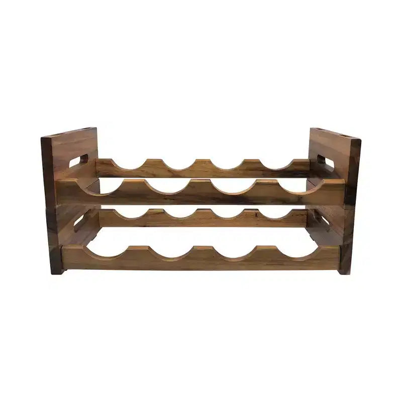 Portabottiglie impilabile in legno d'acacia per 4 bottiglie