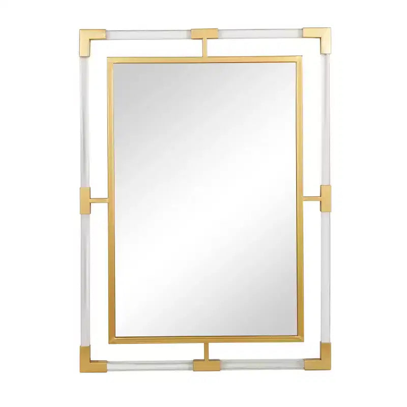 Specchio da parete doppio con cornice in metallo e acrilico 38x28