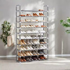 Shoe Rack with Shelves for Closet Entryway Shoe Organizer,Easy to Assemble Metal Shoe Storage Shelf,Black