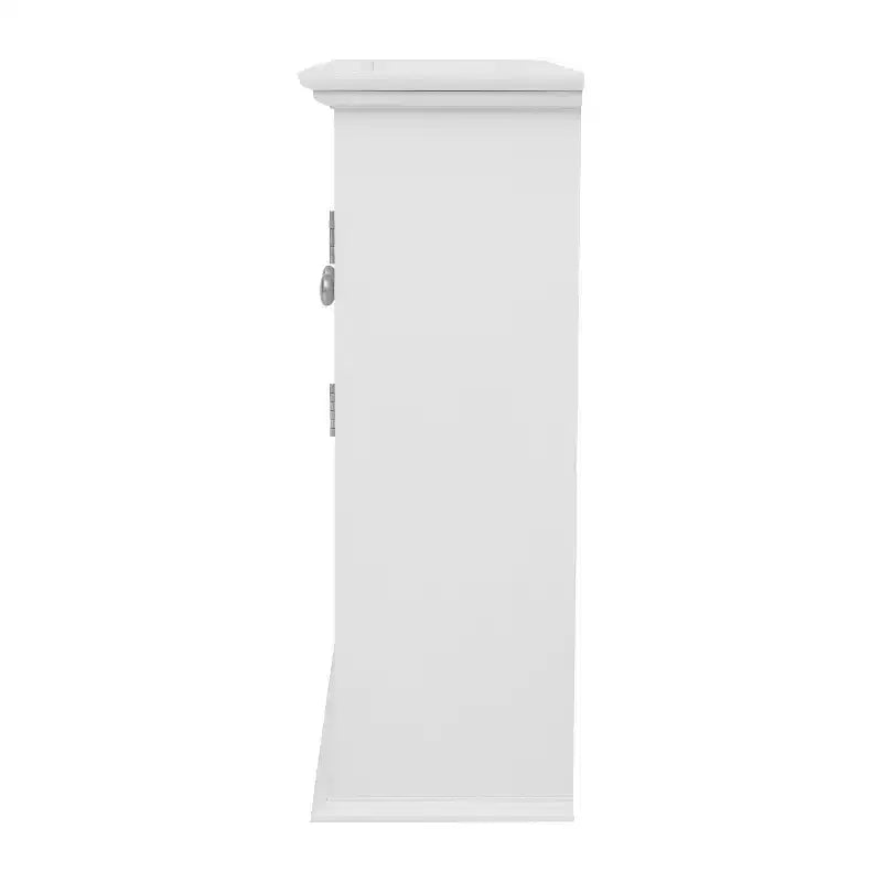 Pensile da bagno a muro con ripiano regolabile, ripiano inferiore aperto e ante con chiusura magnetica