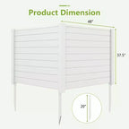 Costway 48L x 37.5H Recinzione per Condizionatore con 3 Picchetti a Terra Nero/Bianco