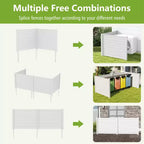 Costway 48L x 37.5H Recinzione per Condizionatore con 3 Picchetti a Terra Nero/Bianco