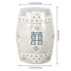 Sgabello da giardino/tavolino basso in ceramica Chinoiserie da 45,72 cm