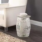 Sgabello da giardino/tavolino basso in ceramica Chinoiserie da 45,72 cm