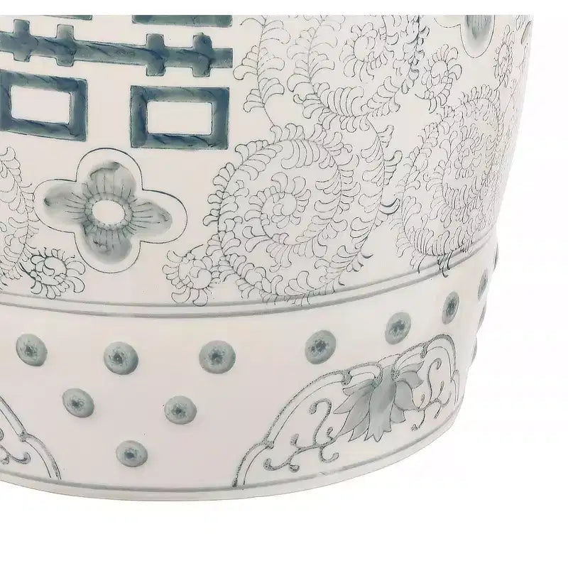 Sgabello da giardino/tavolino basso in ceramica Chinoiserie da 45,72 cm