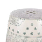 Sgabello da giardino/tavolino basso in ceramica Chinoiserie da 45,72 cm