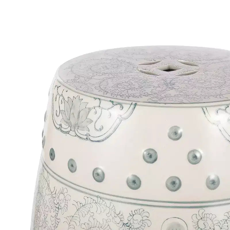 Sgabello da giardino/tavolino basso in ceramica Chinoiserie da 45,72 cm