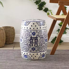 Sgabello da giardino/tavolino basso in ceramica Chinoiserie da 45,72 cm