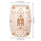 Sgabello da giardino/tavolino basso in ceramica Chinoiserie da 45,72 cm