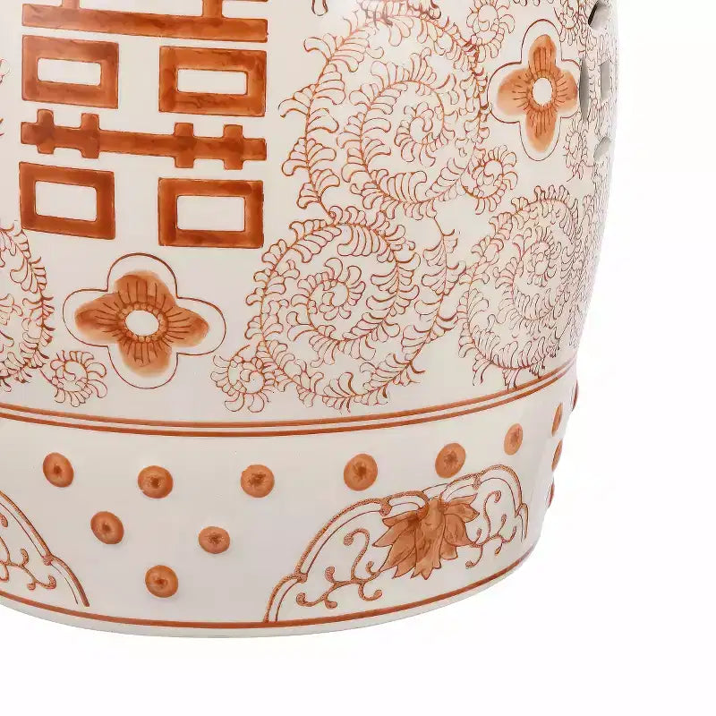 Sgabello da giardino/tavolino basso in ceramica Chinoiserie da 45,72 cm