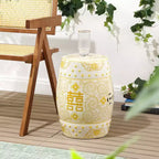 Sgabello da giardino/tavolino basso in ceramica Chinoiserie da 45,72 cm