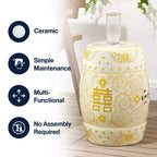 Sgabello da giardino/tavolino basso in ceramica Chinoiserie da 45,72 cm