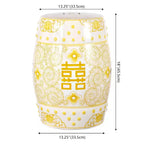 Sgabello da giardino/tavolino basso in ceramica Chinoiserie da 45,72 cm