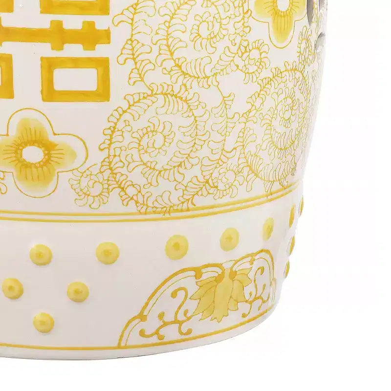 Sgabello da giardino/tavolino basso in ceramica Chinoiserie da 45,72 cm