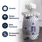 Sgabello da giardino/tavolino basso in ceramica Chinoiserie da 45,72 cm