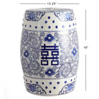 Sgabello da giardino/tavolino basso in ceramica Chinoiserie da 45,72 cm
