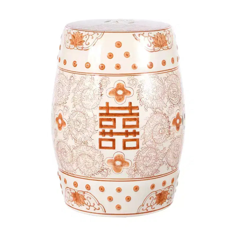 Sgabello da giardino/tavolino basso in ceramica Chinoiserie da 45,72 cm