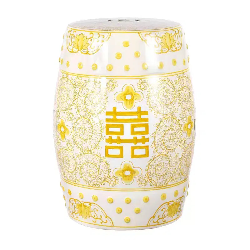 Sgabello da giardino/tavolino basso in ceramica Chinoiserie da 45,72 cm