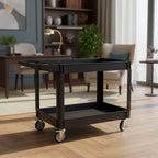 Utility Service Cart, 550LBS Heavy Duty PP Rolling Utility Cart with 360 Swivel Wheels, Large Shelf, Storage Handle