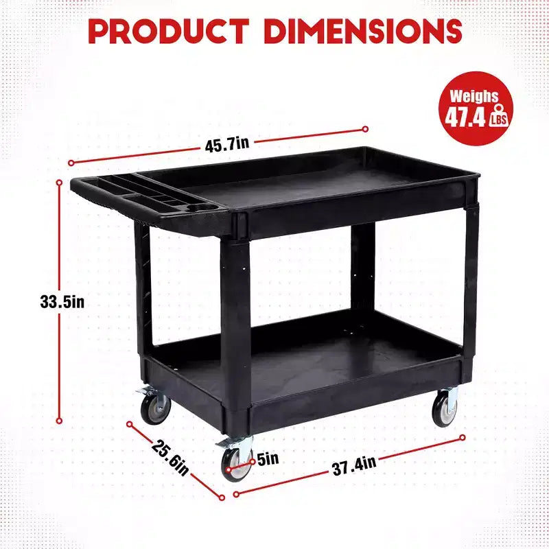 Carrello Utilitario Robusto con Ruote Girevoli Bloccabili